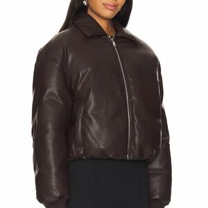 Superdown Chocolate Brown Faux Leather Jacket from Revolve